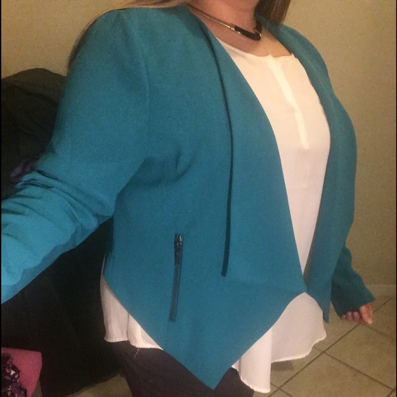 torrid Jackets & Blazers - Torrid Teal Hi Lo Blazer plus size 0